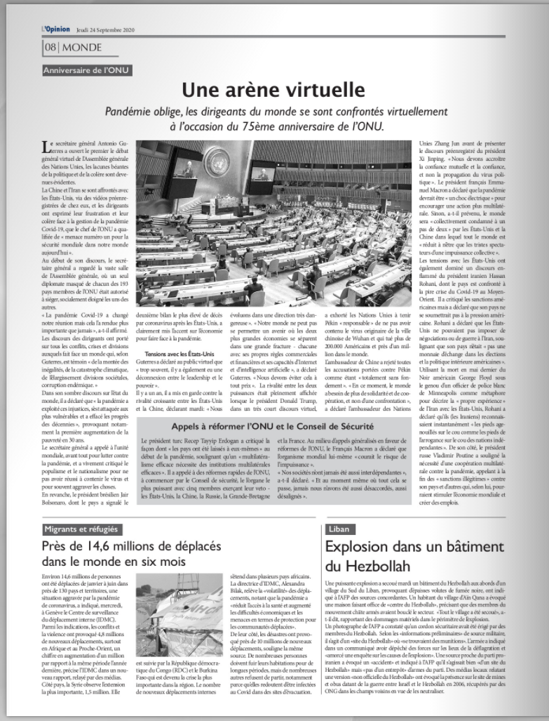 Pack 10 abonnements au quotidien L'Opinion