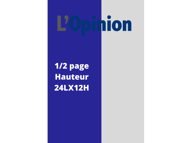 Annonces Administratives et Légales 1/2 Page en Hauteur journal L'Opinion